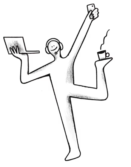 Character balancing daily tasks illustration